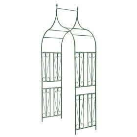 vidaxXL Garden Arch Spike Design Climbing Plants Dark Green