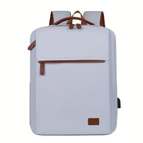 Backpack Oxford Cloth Business Computer Bag With Large Capacity, Strong And Wearable Student School Bag, Solid Color And Versatile Travel Backpac (Option: Light blue)