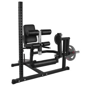 Only Supports Self Pickup  Leg Extension And Curl Machine, Adjustable Plate Lower Body Specific Leg Machine With Squat Rack, Tones Leg Muscles, H (Color: black)