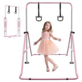 Children's Retractable Height Adjustable Folding Home Use Pink Gymnastics Training Stick (Color: Pink)