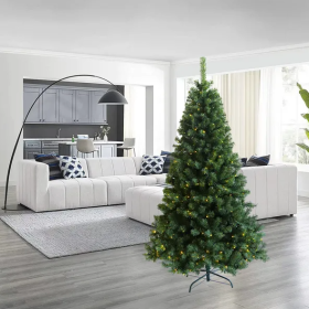 Pre-lit Christmas Tree 6ft Artificial Hinged Xmas Tree With Foldable Stand (Color: green)