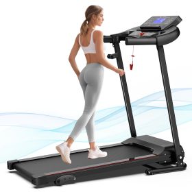 Easy-to-move Wheels Three-level Adjustment Incline Adjustment Indoor Aerobic Treadmill Suitable For All Fitness Levels (Color: black)