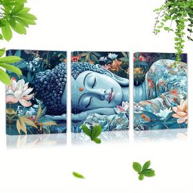 Mentally Compassionate Buddha 3pcs Framed Canvas Wall Art Set - Ready To Hang, Perfect For Living Room, Bedroom, Or Office Decor (Option: 24X18inch60X45cm)
