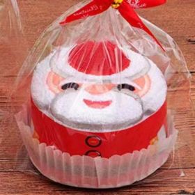 Creative Santa Claus Shaped Towel Cake Christmas Gift-giving Activity Small Gift Christmas Tree Decoration Gift Box (Color: Red)