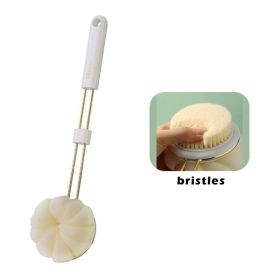 2 In 1 Double-Sided Bath Brush Long Handle Rubbing Back Bath Brushes Dual Purpose Body Brush Back Massage Shower Body Cleaning (Color: White, Ships From: CN)