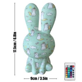2023 Newest LED Night Light 16Color Rainbow Rabbit Night Light Touch Sensor Room Decor Cute Gift for Kids Children Table Lamp (Ships From: CN, Emitting Color: Style F)