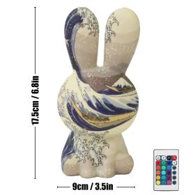 2023 Newest LED Night Light 16Color Rainbow Rabbit Night Light Touch Sensor Room Decor Cute Gift for Kids Children Table Lamp (Ships From: CN, Emitting Color: Style B)