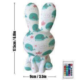 2023 Newest LED Night Light 16Color Rainbow Rabbit Night Light Touch Sensor Room Decor Cute Gift for Kids Children Table Lamp (Ships From: CN, Emitting Color: Style E)