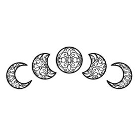 5Pcs 3D Moon Phases Wall Hanging Decor Natural Design Moon Cycle Variation Wooden Bedroom Stickers Home Bedroom Wall Decor Craft (Color: black, Ships From: China)