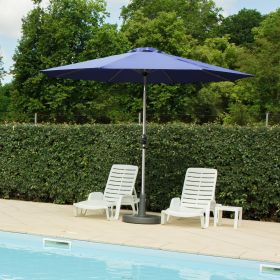 9FT Patio Umbrella, Outdoor Table Umbrella with Push Button Tilt and Crank, UV Protection Waterproof Market Sun Umbrella with 8 Sturdy Ribs for G (Color: as Pic)