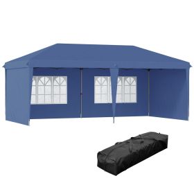 Outsunny 10' x 20' Pop Up Canopy Tent with 4 Sidewalls, Heavy Duty Tents for Parties, Outdoor Instant Gazebo with Carry Bag, for Outdoor, Garden (Color: as Pic)