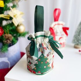 Christmas Gift Apple Bags, Cute Drawstring Bags, Holiday Fabric Candy Bags, Peace Fruit Storage Bags And Gift Bags (Color: green)
