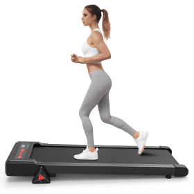 Walking Pad Under Desk Treadmill For Home Office -2.5HP Walking Treadmill 0.5-4MPH 265LBS Capacity Treadmill For Walking Running Remote Control B (Color: black)